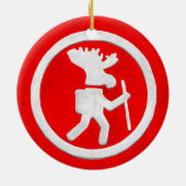 Elch-Wegmarkierung Keramik Ornament (Hinten)