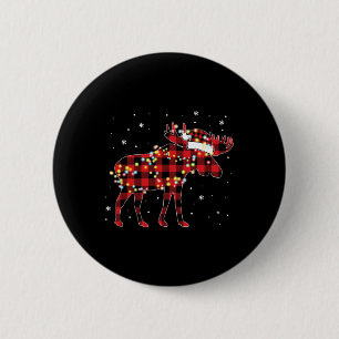 Elch Weihnachten Rot Kariert Buffalo Pyjama passen Button