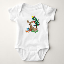 Elch-Weihnachtsbaby-Shirt Baby Strampler
