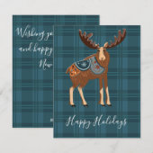 Elch-Weihnachtskarte Feiertagskarte (Vorne/Hinten)