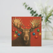 Elch-Weihnachtskarte. Karte (Stehend Vorderseite)