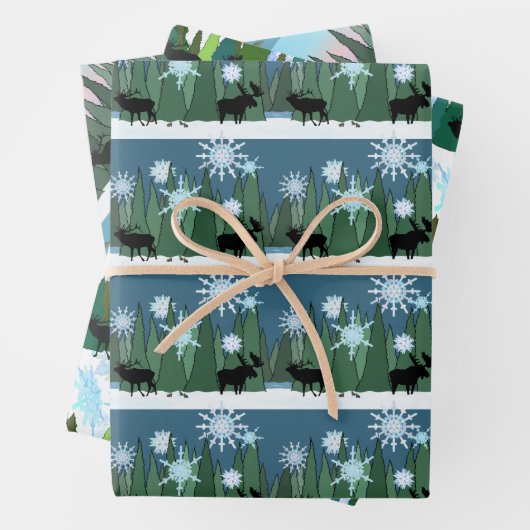 Elch Winter Wrapping Paper Geschenkpapier Set (Beispiel)