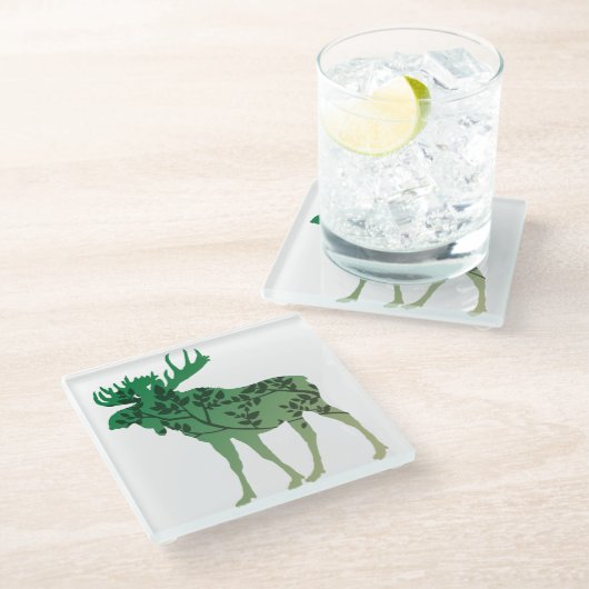 Elchbaum Glasuntersetzer (Schrägansicht)