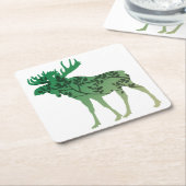 Elchbaum Rechteckiger Pappuntersetzer (angewinkelt)