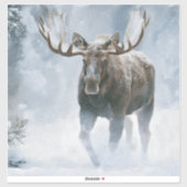 Elchbulle durchquert borealen Schnee Aufkleber (Blatt)