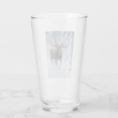 Elchbulle durchquert borealen Schnee Glas (Rückseite)