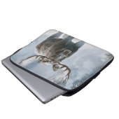 Elchbulle durchquert borealen Schnee Laptopschutzhülle (Vorne Knopf)