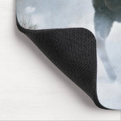 Elchbulle durchquert borealen Schnee Mousepad (Ecke)