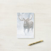 Elchbulle durchquert borealen Schnee Post-it Klebezettel (Auf Schreibtisch)
