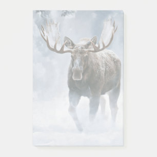 Elchbulle durchquert borealen Schnee Post-it Klebezettel