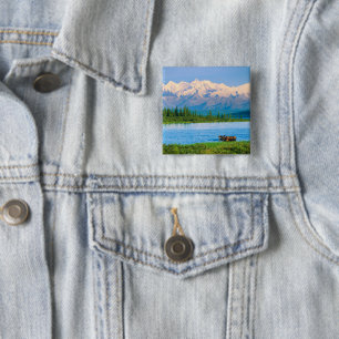 Elchbulle im Wonder Lake Button