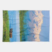 Elchbulle im Wonder Lake Geschirrtuch (Horizontal)