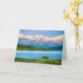 Elchbulle im Wonder Lake Karte (Gelbe Blume)