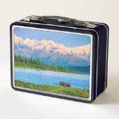 Elchbulle im Wonder Lake Metall Brotdose (Rückseite)