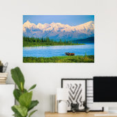 Elchbulle im Wonder Lake Poster (Heimbüro)