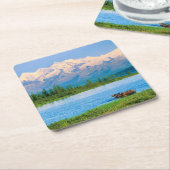 Elchbulle im Wonder Lake Rechteckiger Pappuntersetzer (angewinkelt)