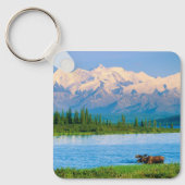 Elchbulle im Wonder Lake Schlüsselanhänger (Vorderseite)