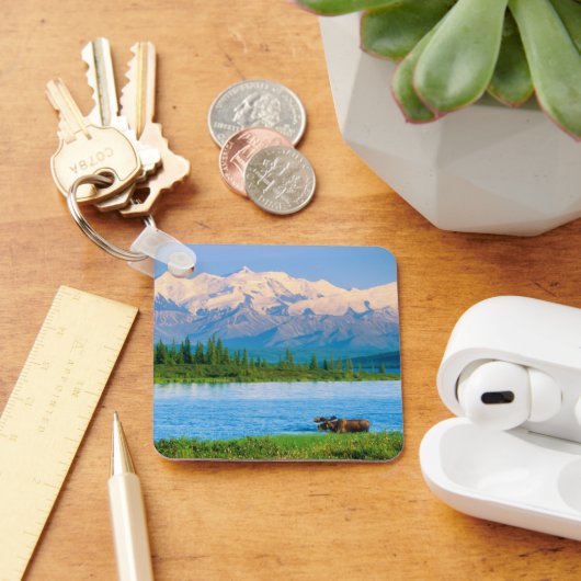 Elchbulle im Wonder Lake Schlüsselanhänger (Schreibtisch)