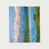 Elchbulle im Wonder Lake Wandteppich (Vorderseite)