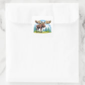 Elchbulle Quadratischer Aufkleber (Tasche)