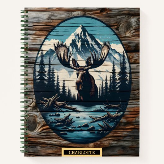 Elche am ruhigen Bergsee Notizblock (Vorderseite)
