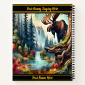 Elche an einem pulsierenden Wasserfall Notizblock (Rückseite)