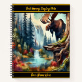 Elche an einem pulsierenden Wasserfall Notizblock (Vorderseite)