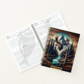 Elche an einem ruhigen Bergfluss Notizblock (Innenseite)