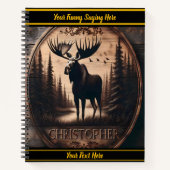 Elche an einem ruhigen Flussufer Notizblock (Vorderseite)