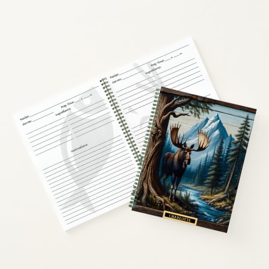 Elche an einem ruhigen Gebirgsbach Notizblock (Innenseite)