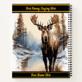 Elche an einem ruhigen Winterfluss Notizblock (Rückseite)