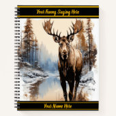 Elche an einem ruhigen Winterfluss Notizblock (Vorderseite)