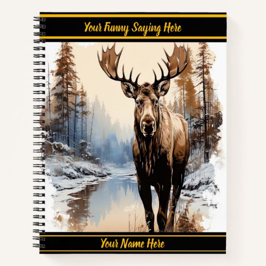 Elche an einem ruhigen Winterfluss Notizblock (Vorderseite)