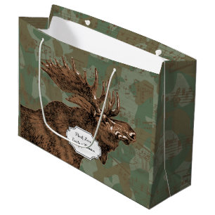 Elche auf Camouflage Große Geschenktüte