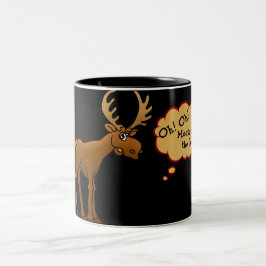Elche auf dem losen zweifarbige tasse