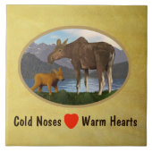 Elche auf der Wiese Fliese (Vorderseite)