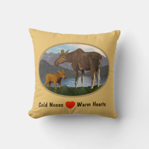 Elche auf der Wiese Kissen