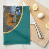 Elche auf der Wiese Küchentuch (Viertel Falte)