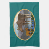 Elche auf der Wiese Küchentuch (Vertikal)