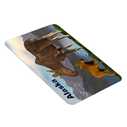 Elche auf der Wiese Magnet (Rechte Seite)