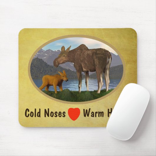 Elche auf der Wiese Mousepad (Mit Mouse)