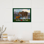 Elche auf der Wiese Poster (Küche)