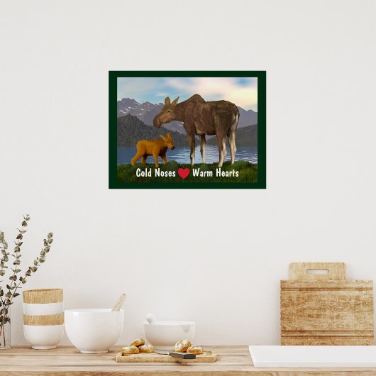 Elche auf der Wiese Poster (Küche)