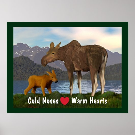 Elche auf der Wiese Poster (Vorne)