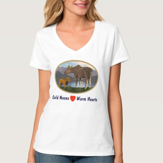 Elche auf der Wiese T-Shirt (Vorderseite)