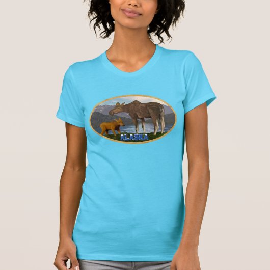 Elche auf der Wiese T-Shirt (Vorderseite)