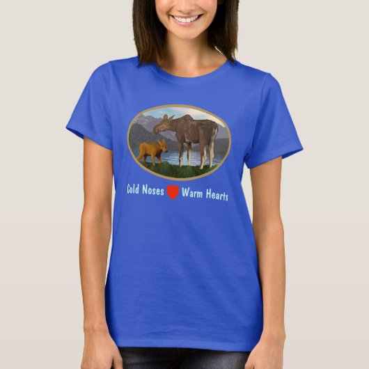 Elche auf der Wiese T-Shirt (Vorderseite)