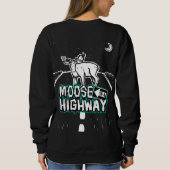 Elche auf einem Highway Sweatshirt (Women's) (Rückseite)
