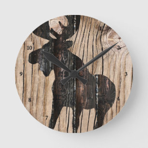 Elche auf hölzerner Uhr 3