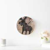 Elche auf Holzuhr 3 Runde Wanduhr (Zuhause)